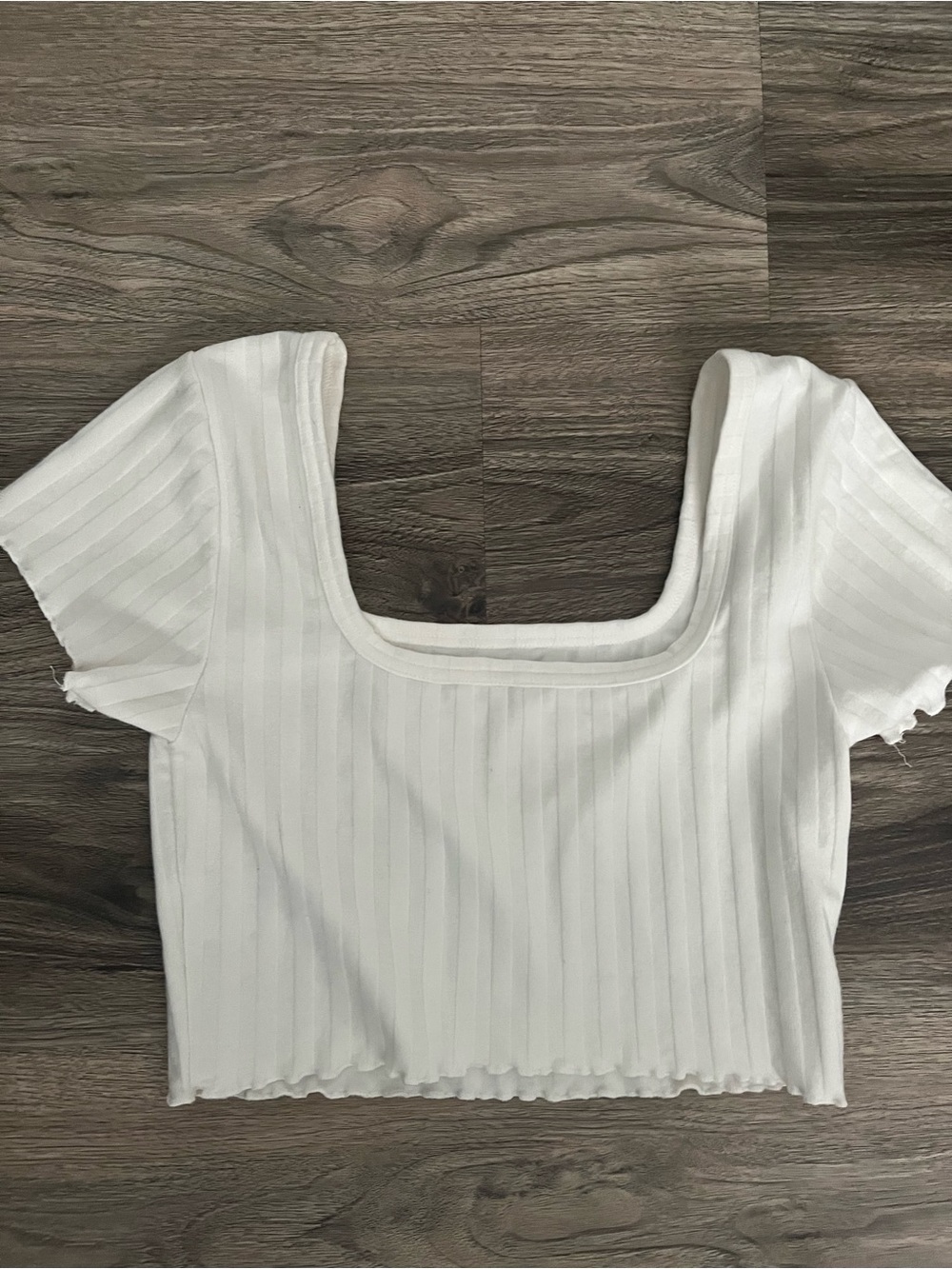 AE Ribbed Crop Top - White